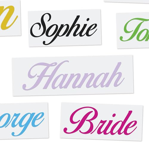 Personalised Name Word Vinyl Stickers - Height Options 21 Beautiful Colours. Perfect for Weddings Glass Box Wine Bottles Label Decal, Either 1inch or 1.5inch Height, Width Will Vary
