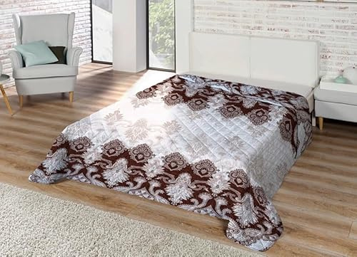 Home Oase XXL Tagesdecke Steppdecke Bettüberwurf Decke Bettdecke gesteppt 220x240cm Braun