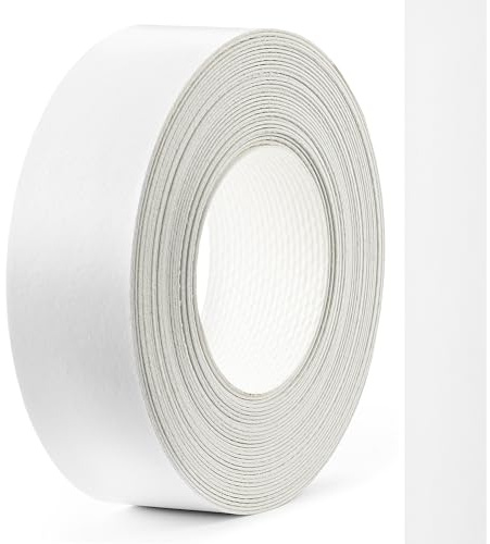 Arctic White Self Adhesive Melamine Edge Banding Tape 18mm x 5m, Durable Furniture Edge Trim for Cabinets, Shelves & Panels, Easy to Apply & Cut