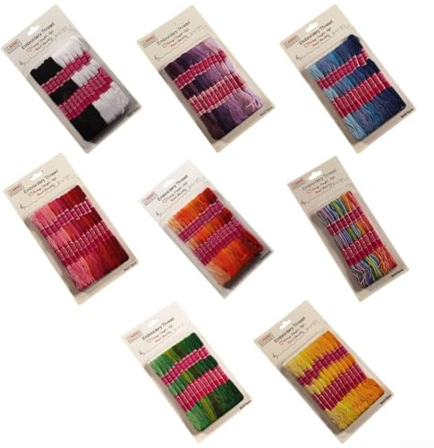 Stickgarn-Set, 12 Stück, je 8 Meter, in schönem Farbverlauf, Polyester-Baumwolle für einzigartige Bastelarbeiten (Farbe)