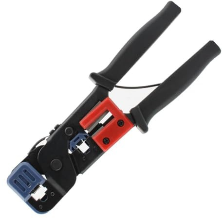 Koolenry Herramienta de Crimpado RJ45 RJ11 con Pelacables - Herramienta para Pelar y Crimpar RJ45+RJ11 - Herramienta de Crimpado, TAA (RJ4511TOOL)