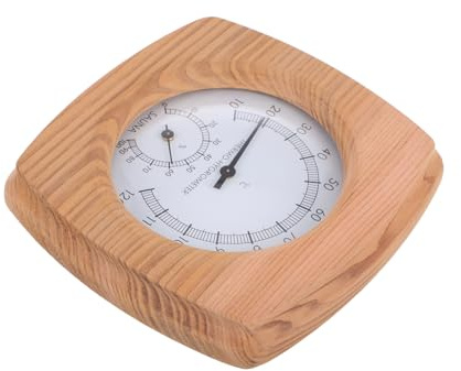 ADOCARN Sauna and Hygrometer Wooden Sauna Accessory for Accurate Temperature and Humidity Measurement Water Resistant Wood Construction Multiuse for Bathrooms and Greenhouses