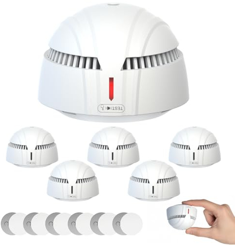 DAYTECH Mini rilevatore di fumo con batteria di 10 anni, facile installazione, allarme antincendio, rilevatore di fumo senza pergabbia con supporto magnetico, ideale per casa, appartamento e affitto