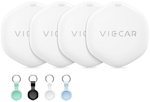 Smart Tracker Tag Schlüsselfinder Air : Bluetooth Key Finder Kompatibel mit Apple Wo ist APP Nur iOS Wasserdicht - Weltweit Tracker für Schlüssel Geldbörsen Gepäck Taschen Koffer und mehr 4 Pack Weiß