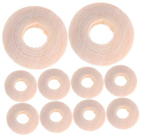 Perline di Legno Abaco Beige 100 Pezzi, Rondelle Piatte