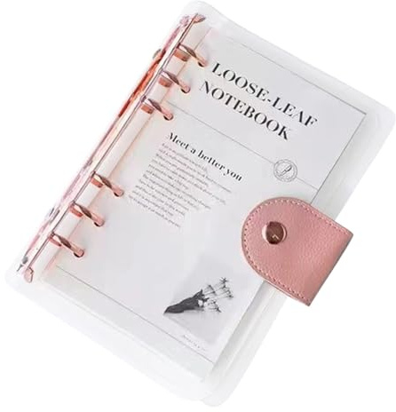 A6 Budget-Ordner, transparenter 6-Ringbuch-Planer, Jahres-Notizblock für Workout, Training, Reisen, Studium, Geburtstag, Zuhause, Büro, geistiges Lesen, Urlaubsgewohnheiten