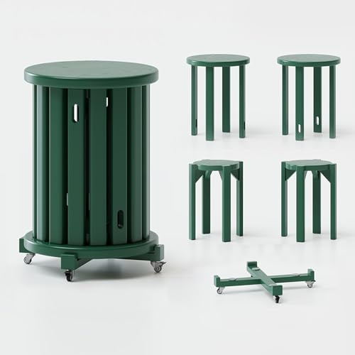 Stapelbara pallar set med 4 – stapelbara träpallar med hjul, multifunktionella ändbord för vardagsrum, litet soffbord, nattduksbord