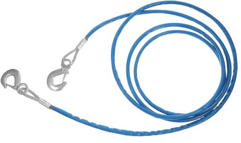 NUOBESTY Sangle de Remorquage 4 M 7 Tonnes en Acier Crochets Corde de Traction d'urgence pour Voiture et Camion Câble de Remorquage Résistant pour Dépannage et Assistance Routière