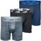 New Balance Men's 6 Boxer Brief Trunk Underpants Fly Front with Pouch Underwear 3-Pack, Black/Pigment/Steel Woodgrain, X-Large