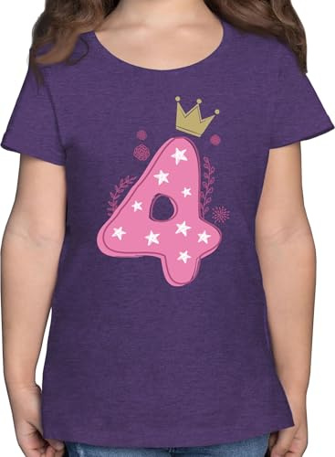 Shirtracer - T-Shirt Mädchen - 4. Geburtstag - Vierter