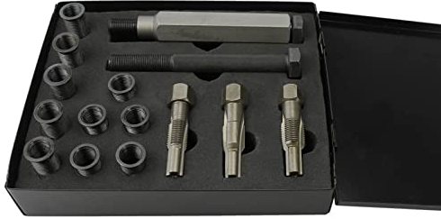 Zündkerzen-Gewinde Profi Reparatur-Set M10x1,0 Gewindeschneider Gewindebuchse für Motorsägen und andere Kleingeräte