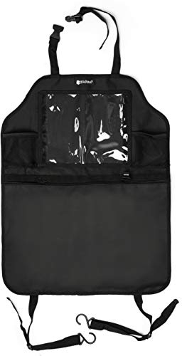 KidsPoint Protezione per schienale auto, schienale per bambini, con organizer per seggiolino auto, tasche posteriori XXL con protezione antiscivolo per sedile anteriore
