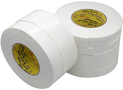 SENRISE Nastro biadesivo in schiuma, 10 m, super resistente, per ufficio, artigianato, progetti fai da te (bianco, 10 pezzi, 20 mm)