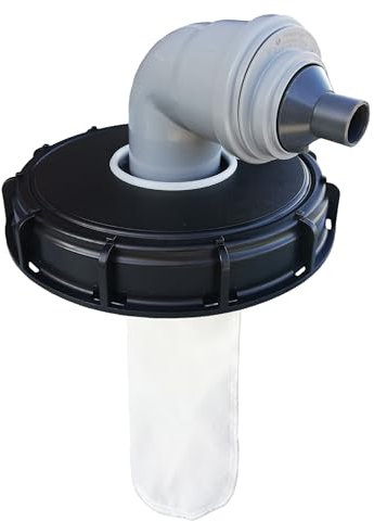 FN-Technik IBC lid filter, rain water filter, lid DN 225 HT DN 75 nylon, HT DN 75: bend DN 75 red, DN 25