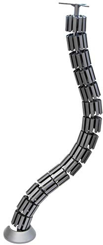 Gedotec Kabel-Durchführung Schreibtisch Kabelkanal Kunststoff Kabelmanagement für PC-Tisch & Bürotische | Kabelschlange 820 mm | Kabelhalter silber eloxiert | 1 Stück - Tisch-Kabelführung für 12 Kabel