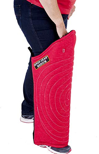 Dingo Gear S01989 - Manicotto per Gambe in Nylon, Protezione Universale per addestramento Cani, durezza Media, Colore: Rosso