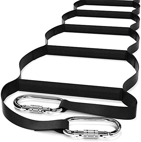 Scala antincendio per 2 piani, 7 metri |Salvataggio con moschettoni, leggera, compatta e portatile | Fune di sicurezza multifunzionale e resistente alle intemperie | Adatta per bambini e adulti