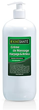 KINÉSANTÉ - Crème Harpago Arnica 1000 ml – Crème de Massage Muscles et Articulations – Harpagophytum Arnica Huiles Essentielles – Après Sport – Grand Format