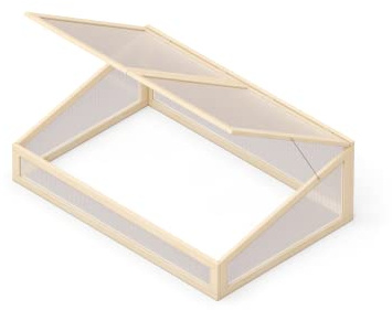 Upyard Holz Frühbeet - Gewächshaus für Hochbeet 120x80 cm mit verschließbarem Deckel - klein Treibhaus aus Massivholz und UV-geschützem Polycarbonat, Frühbeetaufsatz 120x80x40, Naturholz