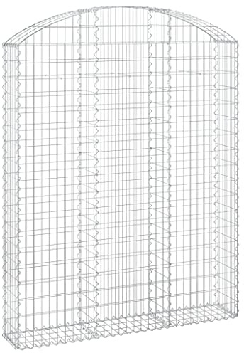 vidaXL Gabion bågformad 150x30x180/200 cm galvaniserat järn, gabionkorg, stenmur, gabionmur, gabionkorgar, stenmurar, gabionvägg