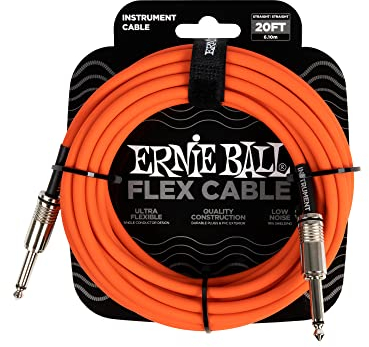 Ernie Ball Flex Instrument Cable Straight/Straight 20ft - Orange