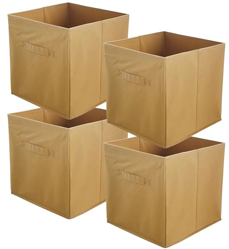 lavita Storage Box | faltbare Aufbewahrung Boxen 31 x 31 x 31 cm | Schubladen-Organizer Box| Ordnungssysteme fr Kleidung | Kleideraufbewahrung & Organisation | Hellbraun | 4 stck