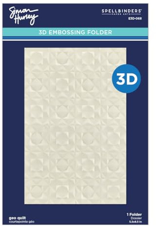 Spellbinders E3D-068 Geo Quilt 3D Embossing Folder by Simon Hurley