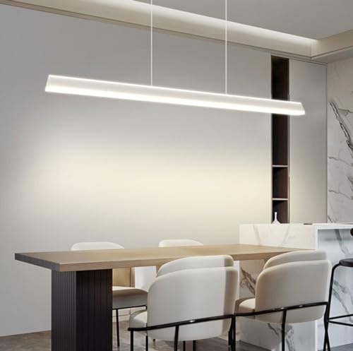 LED Hängeleuchte Büro pendellampe moderne Pendelleuchte minimalistische auf und ab beleuchtete Bar Theke Leuchte (weiß, 80cm)