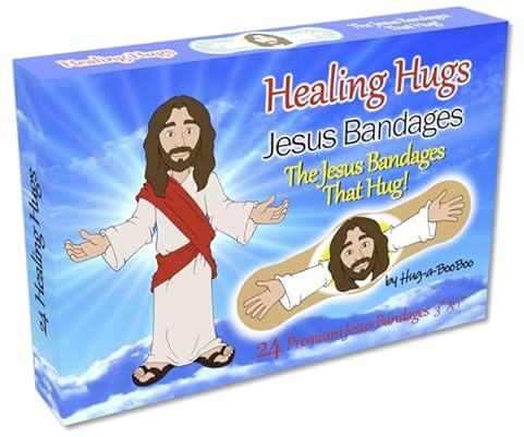 Healing Hugs Jesus Bandages - Premium Adhesive Hugging Jesus from Hug-a-BooBoo, The Jesus Bandages That Hug! 24 Count Box