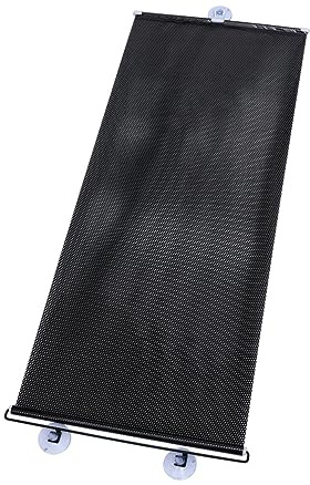 PRETYZOOM Cortina con Ventosas para Ventanas Casa Persiana Enrollable de Película Parasol Negra en PVC, Fácil de Mantener Sombreado Completo