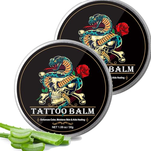 Tattoo Aftercare Body Butter - Tattoo Aftercare Butter Balm - Tattoo Aftercare Cream for Moisturizing，Nourishing，Color Enhancement - Natural Organic Tattoo Butter - Old & New Tattoo Butters（2PCS）