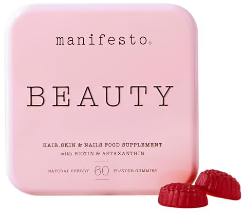 Hair Growth Multivitamin Gummies for Women - Biotin, Astaxanthin, Açai, Vitamin C, A, E, Zinc, Selenium - Boosts Collagen, Gut Health - 60 Hair Skin Nails Gummies - Vegan - Cherry Flavour - Tin