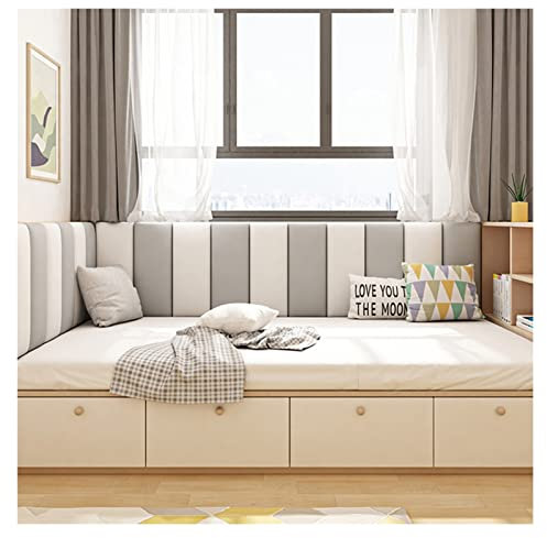 ZFGOJNBH Kopfteil zum Abziehen und Aufkleben, 3D selbstklebendes, wasserdichtes PU-Wandpaneel, gepolstertes Wandpaneel, für Schlafzimmer, Wohnzimmer, Heimdekoration (Farbe: A, Größe: 120 x 50 cm)