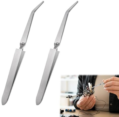 2 pour Ongle Pince à Pincher Classique, Pince à Ongles en Acier Inox pour Recourber la Forme des Ongles Pick-up les Clous Strass Bijoux Outil Nail Art Manucure et Pédicure