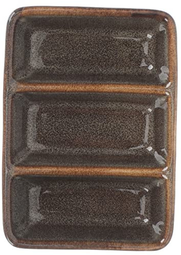 OFFSCH Plato De Salsa De Tres Rejillas Plato Para Salsa De Soja Restaurantes o Fiestas Hecho De Diseño Vintage Material Resistente