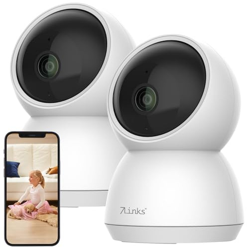 7links 4K Überwachungskamera: 2er-Set WLAN-Überwachungskameras mit nativem 4K UHD, IR-LEDs, Pan/Tilt (Innenraum, schwenkbar, PC)