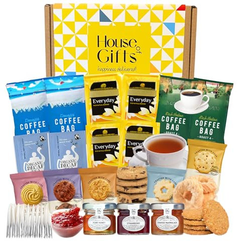 Afternoon Tea & Coffee Biscuits Hamper | Featuring Biscuits, Teabags, Jams, Marmalade & More | Perfect Biscuit Gift Set for Men & Women | Ideal Tea & Biccy Gift Hamper