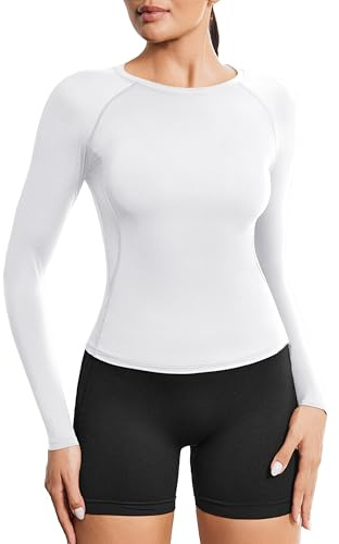 PINSPARK Sportshirt Damen Langarm Sport T-Shirt Leichtes Funktionsshirt | Rundhals Leichtes Slim Shirt aus Atmungsaktivem Material,Fit für Laufen,Fitness,Workout,Yoga