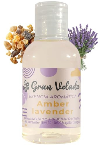 Gran Velada - Duftöl Amber Lavendel 1000 ml | Ätherisches Öl für Seifen, Kerzen & Kosmetik, Exotische Parfümessenz mit Sandelholz und Moschus, Hochkonzentrierter Duftöl Duft für DIY Projekte
