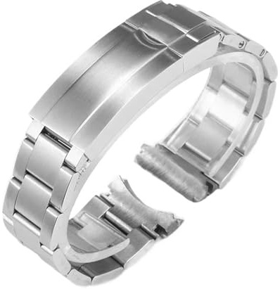 KTRSAVSSA Uhrenarmband aus 904L-Edelstahl, kompatibel mit Rolex SUBMARINER DAYTONA SUP GMT, Herren, Feineinstellung, Zugknopfverschluss, Uhrenkette, 20 mm, 21 mm(Frosted silver,20mm)