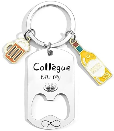 LKJHGF Cadeau Collègue Porte-clés,Cadeau Anniversaire Femme Homme,Porte-clés d'amitié,de Retraite,Depart Collegue de Travail Porte Clés Personnalisé Idee Ami