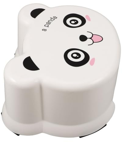 Mikikit Kindertritthocker fürs Badezimmer mit Rutschfester Kunststoffbasis und Niedlichem Cartoon Design Leichter Kleinkindhocker für Töpfchentraining und Wohnzimmer