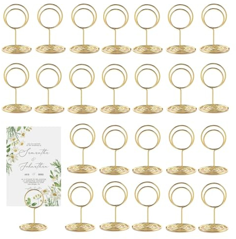 40 Stück Tischkartenhalter, Fotohalter mit Klammern, Memohalter, Tischkarten Halterung, Fotohalter Kartenständer, Menükartenhalter, Menükartenhalter, für Hochzeiten, Bankette, Partys (Runden)