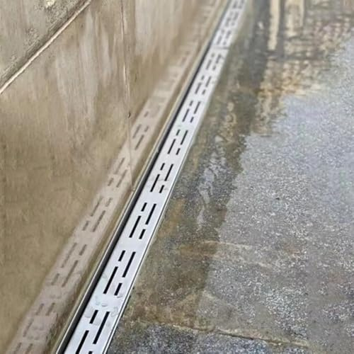 Canaletta Scolo Acqua Piovana Canalette di Drenaggio Strette per Patio Esterne, Canale di Scolo Stretto da Esterno in Metallo Canale di Scolo con Copertura A Griglia Canale(5x3cm/2x1.2in)
