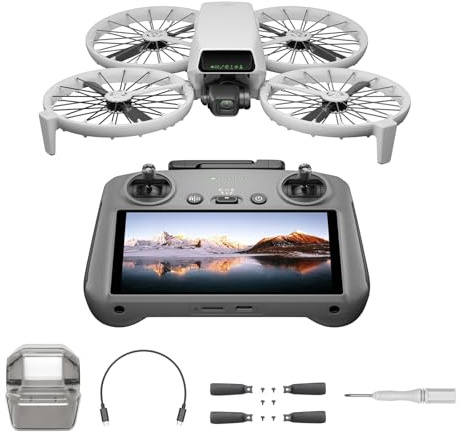 DJI Flip (RC 2 Fernsteuerung mit Bildschirm), drohne mit Kamera 4k, Mini Drohne mit Kamera, < 249 g, Drohne Follow Me Funktion, 13 km Videoübertragung, Handstart