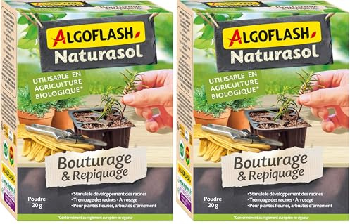 Algoflash Naturasol Poudre Bouturage & Repiquage - 20 g, Blanc (Lot de 2)