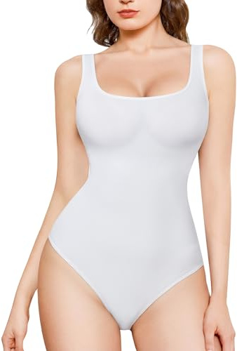 Nebility Body Contenitivo Modellante Donna Guaina Contenitiva Shapewear Intimo Snellente Pancia Piatta Dimagrante Shaping Addominale Canotta Canottiera Tops (Bianco, S)