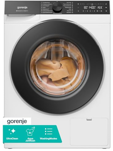 Gorenje W5G684A3T1 Waschmaschine mit Dampffunktion /8 KG /1400 U-Min/ConnectLife /15 Programme/UltraClean/Totaler AquaStop/SteamTech /30% besser als Energieeffizienzklasse A/Weiß