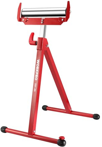 WORKPRO Folding Roller Stand Height Adjustable, Heavy Duty 250 LB Load Capacity, Outfeed Woodworking