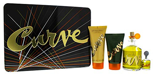 Liz Claiborne Curve 4 Pc. Gift Set (Cologne Spray + Mini + After Shave + Hair & Body Wash) for Men, 4.2 Fl Ounce